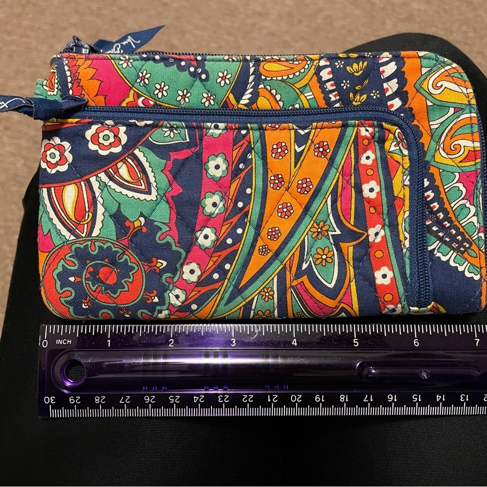 Vera Bradley Red and Pink Clutch with Intricate Pattern
